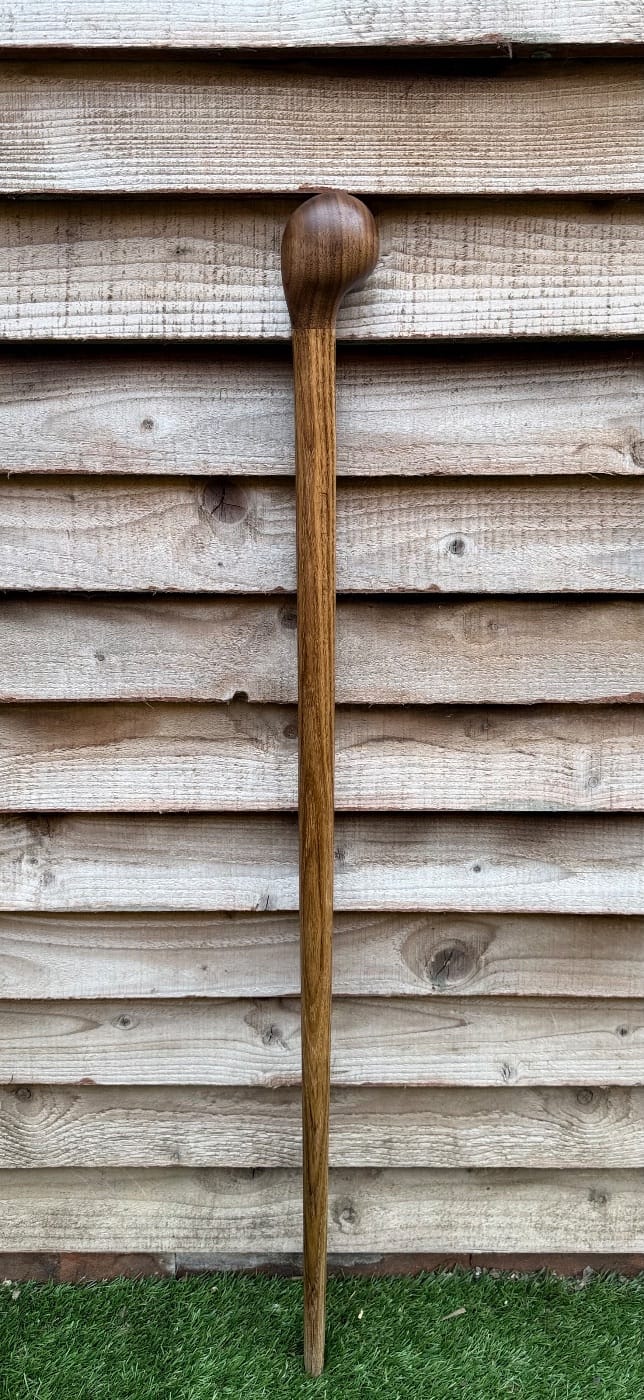 Oak and black walnut knob stick 01